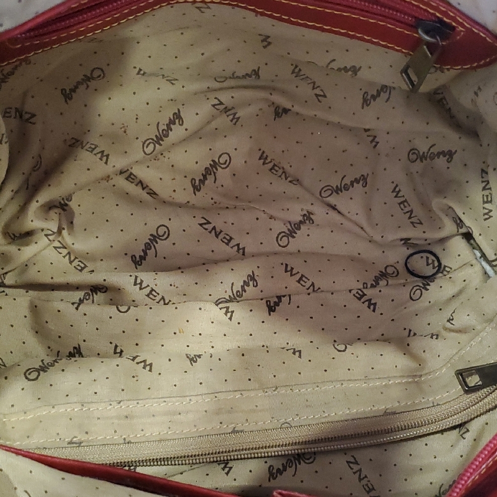 Wenz Luxurious Red Leather Shoulder Bag - Picture 12 of 14